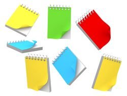 Colorful paper notepads clipart