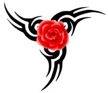 Clip art of Tribal Rose Tattoos