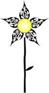 Tribal Flower Clip Art drawing