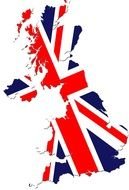 map in colors of english flag