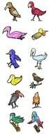 clip art with cartoon birds