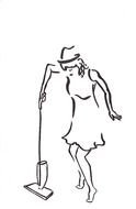 drawing of a girl with a broom in her hands