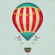 Vintage Hot Air Balloon Clip Art N4