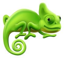 Cute green Lizard, Clip Art