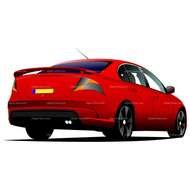 Clip art of red automobile