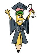 Cartoon graduation of the pencil clipart