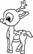 painted young deer in a coloring book