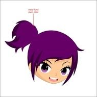 How To Draw Cartoon Girl With Ponytail