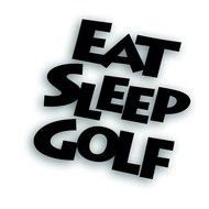 eat, sleep, golf, black and white writing