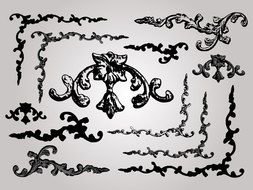 Vector Corner Border Designs drawing
