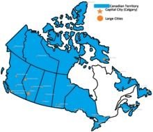 blue Canada map