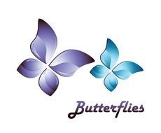 purple and blue Butterflies, Logo