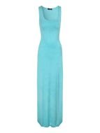Aqua Maxi Dress with open shoulder