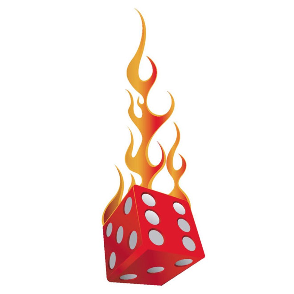 Dice On Fire Vector