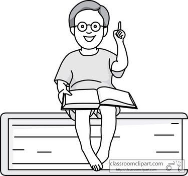 Reading Clip Art Black And White N10