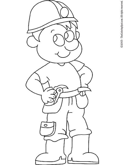 Construction Worker Coloring Page
