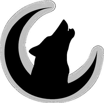 Silhouette Wolf Howling At Moon N2