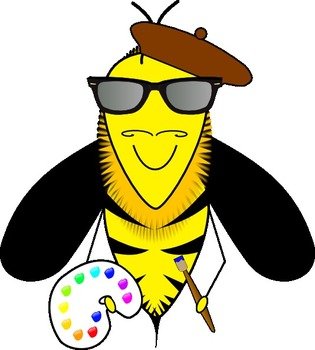 Hipster Bee Clip Art
