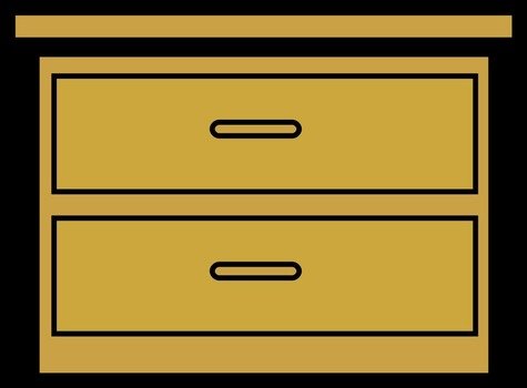 Cartoon Table with boxes