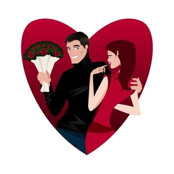 Girl Flirting Clip Art