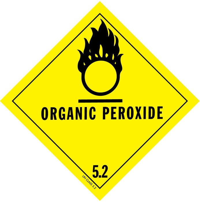 yellow organic reoxide warning sign