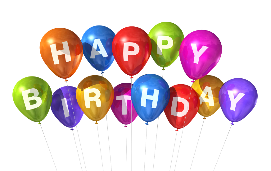 Color Happy Birthday Balloons drawing free image download