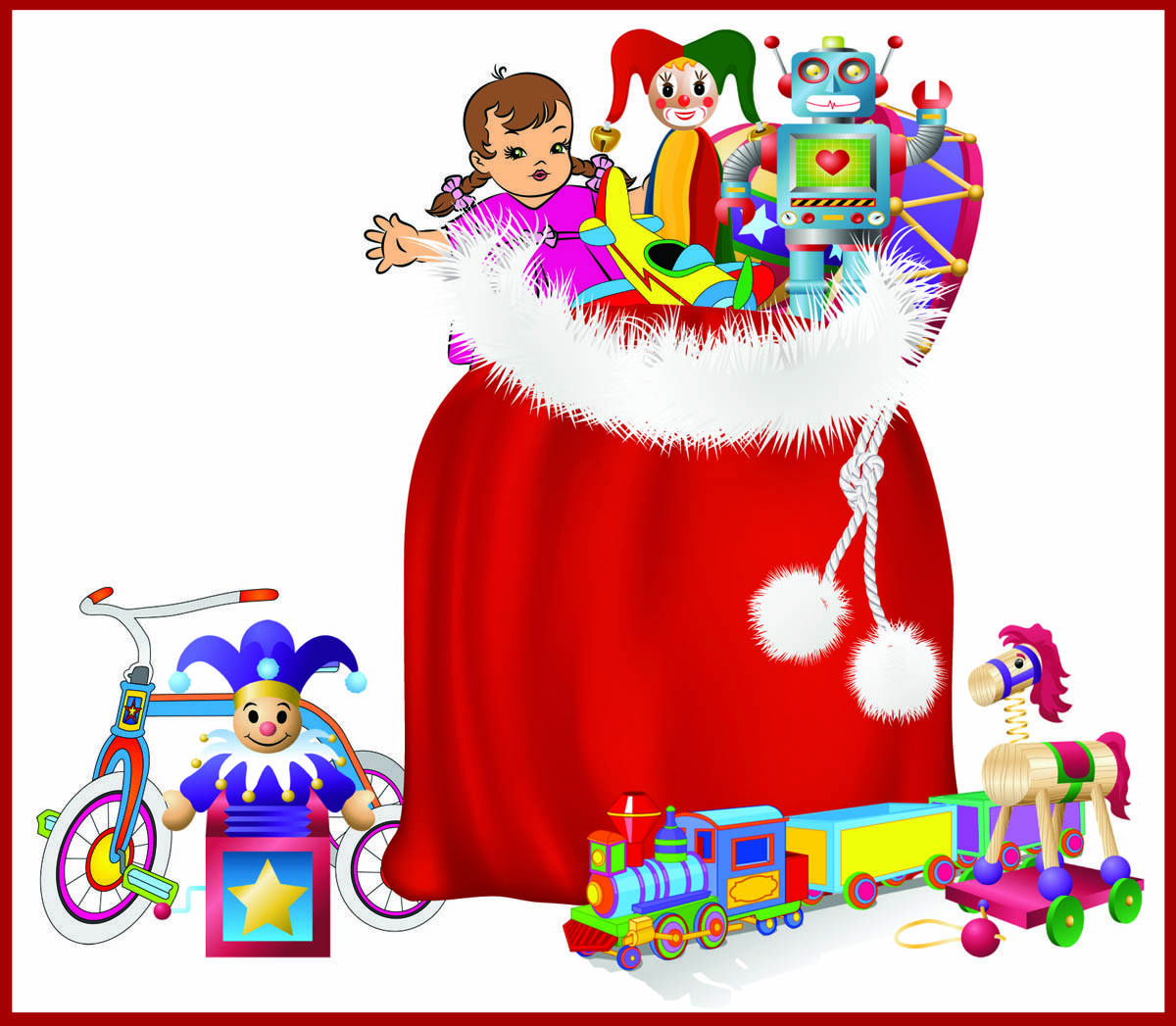 Clip Art Of Christmas Toys Gifts Free Image Download