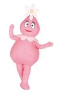 man in a pink pig costume