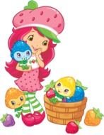 painted girl and cartoon berries