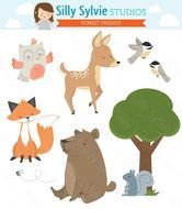 Baby Forest Friends Clip Art