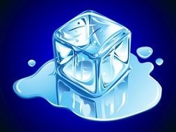 Blue Cartoon Frozen Ice Cubes Clipart