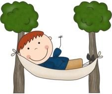 painted boy lies in a hammock
