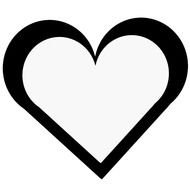 painted black and white heart