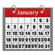 clipart of January on the calendar