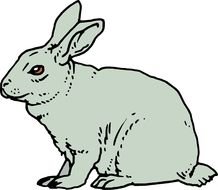 Clipart of Cartoon Rabbit