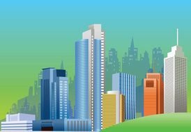 Cartoon City Skyline as a picture for clipart