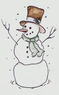 snowman in the picture