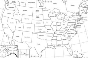 Black And White United States Map drawing