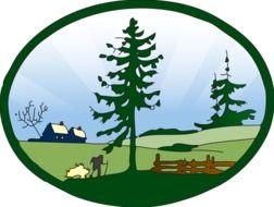 painted rural nature in an oval