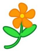 Cartoon orange Flower Clip Art drawing