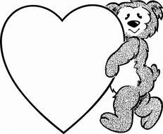 catroon beat with Heart form frame, Coloring Page For Kids