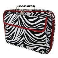 17 Womens Zebra Laptop Case Bag Black White W Red Trim