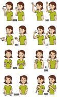 drawn basic characters for the deaf