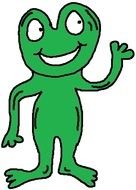 funny green character as a picture for clipart