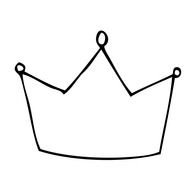 black and white drawing of a crown