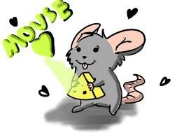 Mouse With Cheese as a graphic illustration