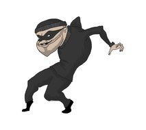 clipart of painted thief in a black mask