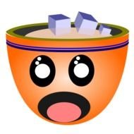 orange cartoon cup with a hot drink