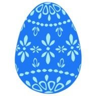 blue Lace painted Easter Egg, drawing
