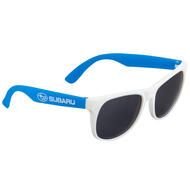 white and blue sun glasses